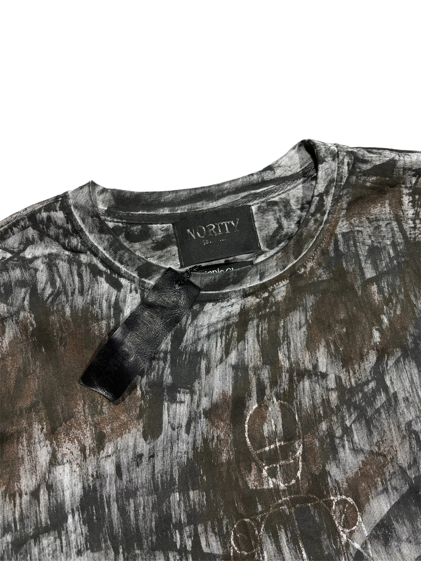 "N ART" Oversized Painted-Black(wBrown) Tee
