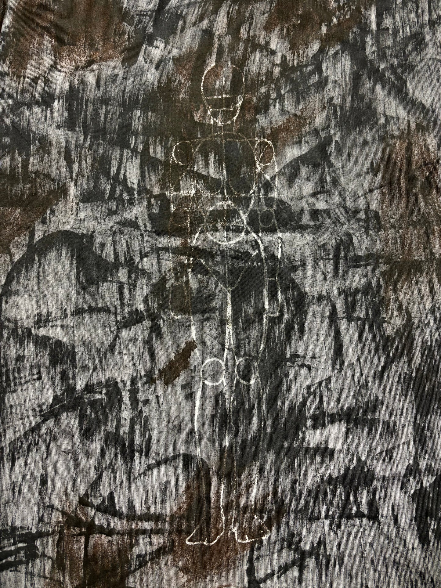 "N ART" Oversized Painted-Black(wBrown) Tee