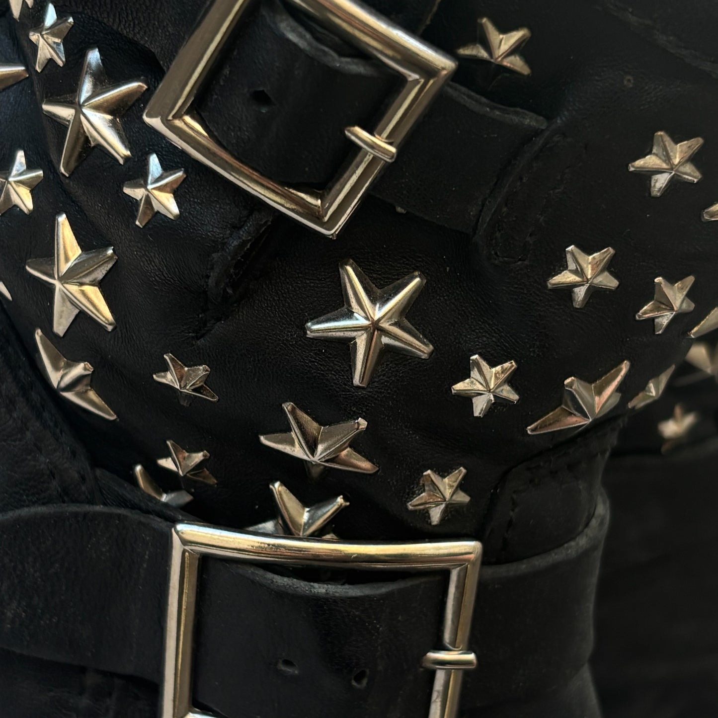 Jimmy Choo Biker Leather w Stars Boots