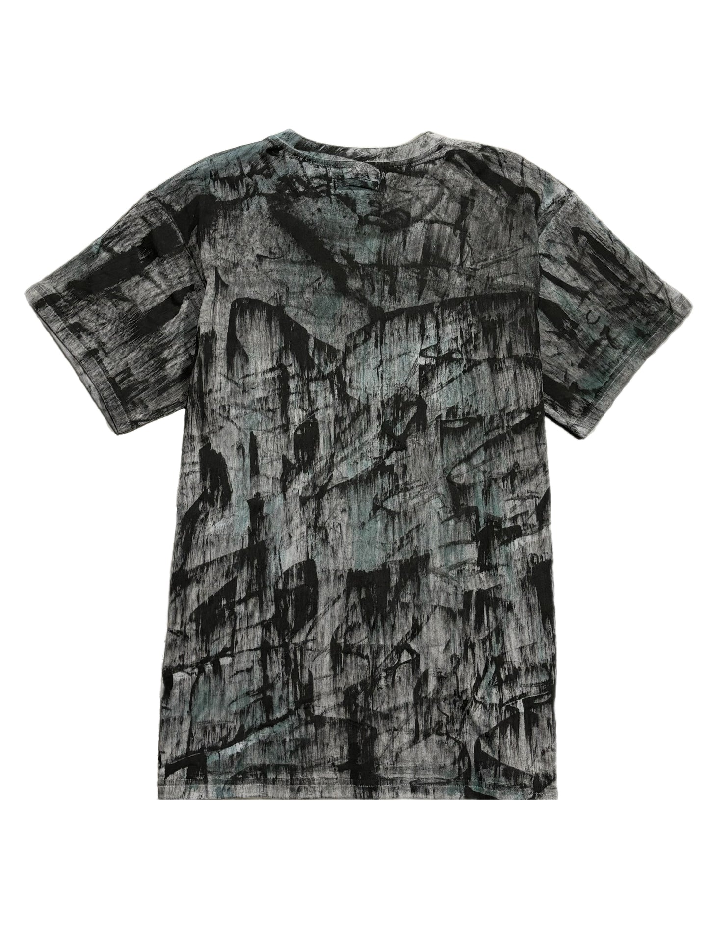 "N ART" Oversized Painted-Black(wEmerald) Tee