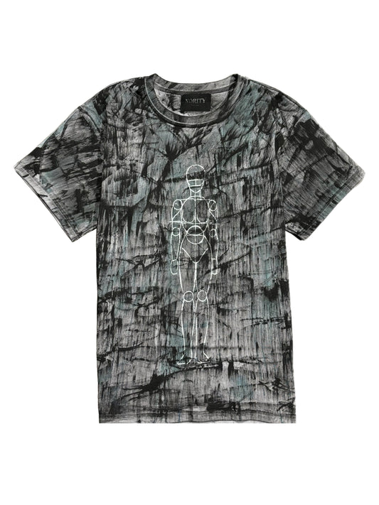 "N ART" Oversized Painted-Black(wEmerald) Tee