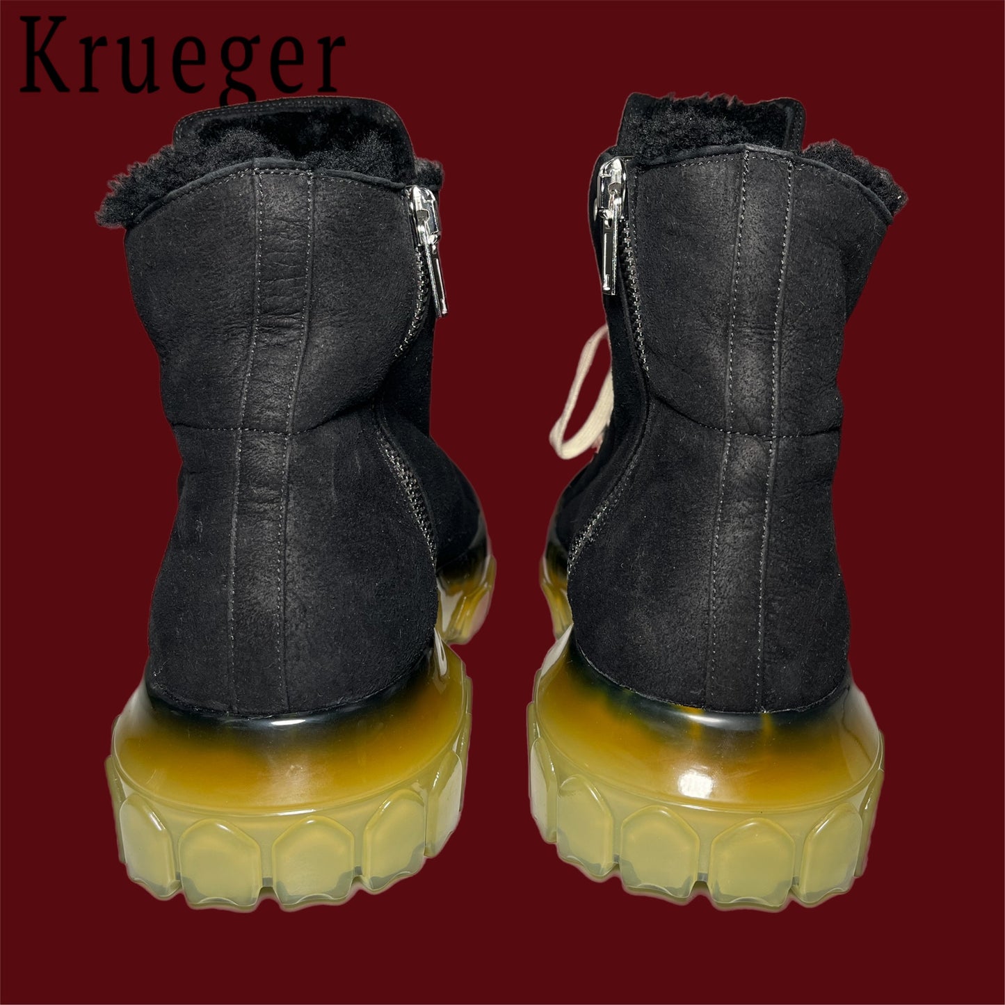 Rick Owens Mega Bozo Shearling Sneakers