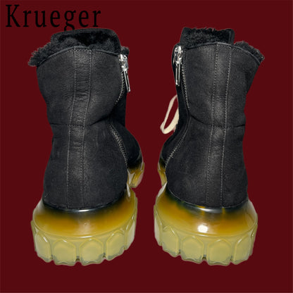 Rick Owens Mega Bozo Shearling Sneakers