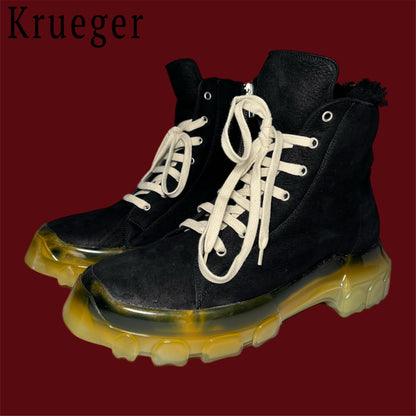 Rick Owens Mega Bozo Shearling Sneakers