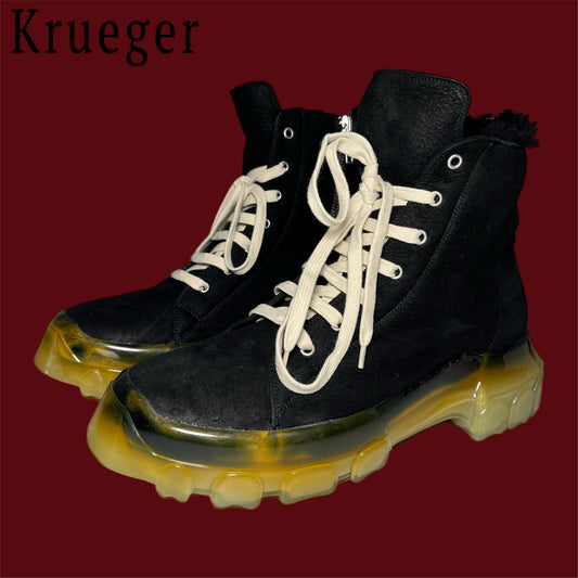 Rick Owens Mega Bozo Shearling Sneakers