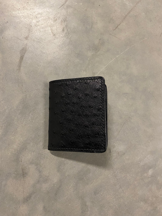 Black Ostrich Leather Wallet