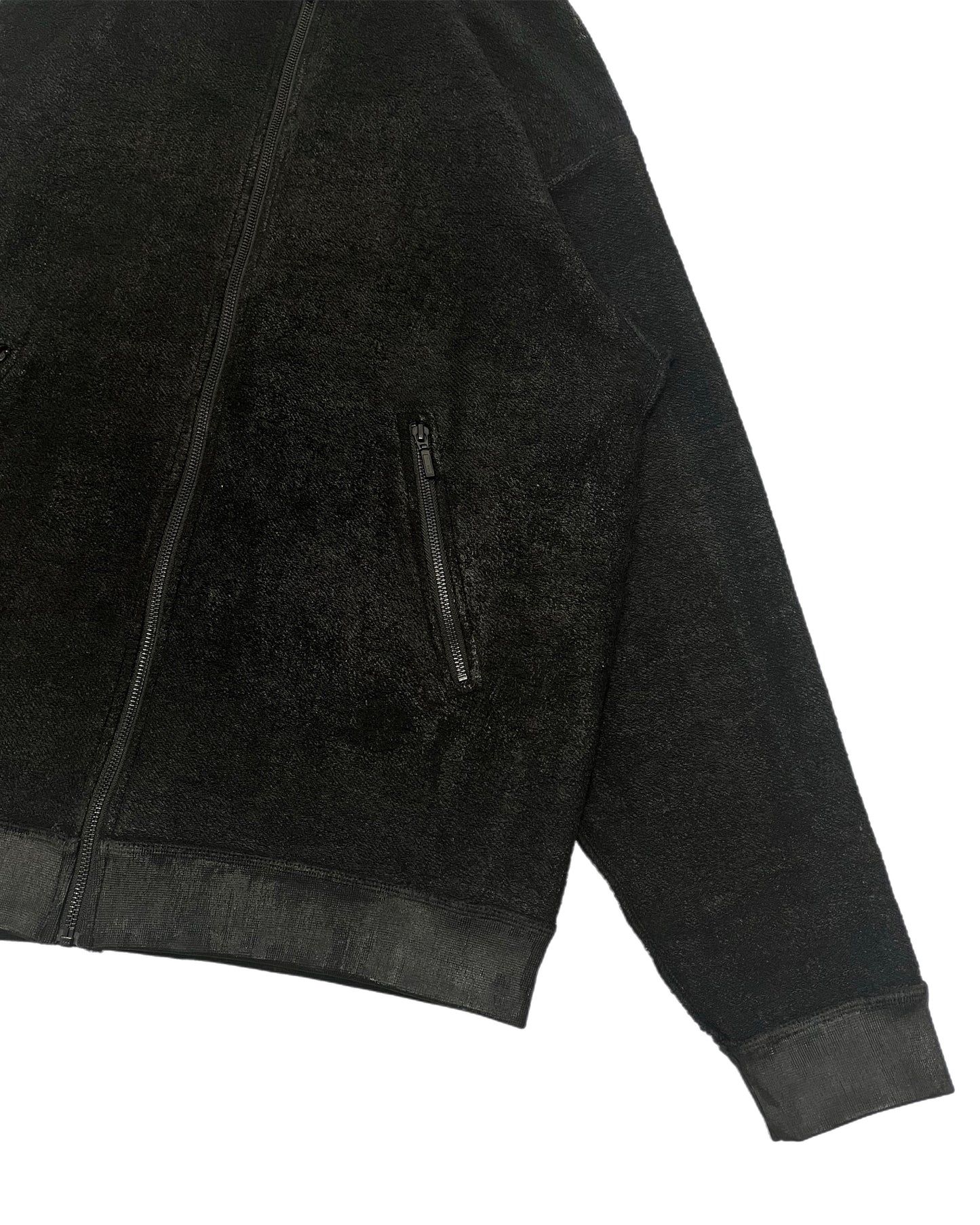 “ROUGH” Inside-Out Oversized Painted V Zip Hoodie