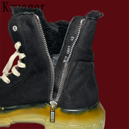 Rick Owens Mega Bozo Shearling Sneakers