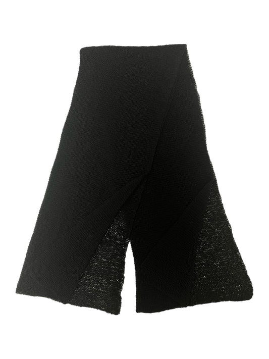 Large Black Hand-Knitted Scarf
