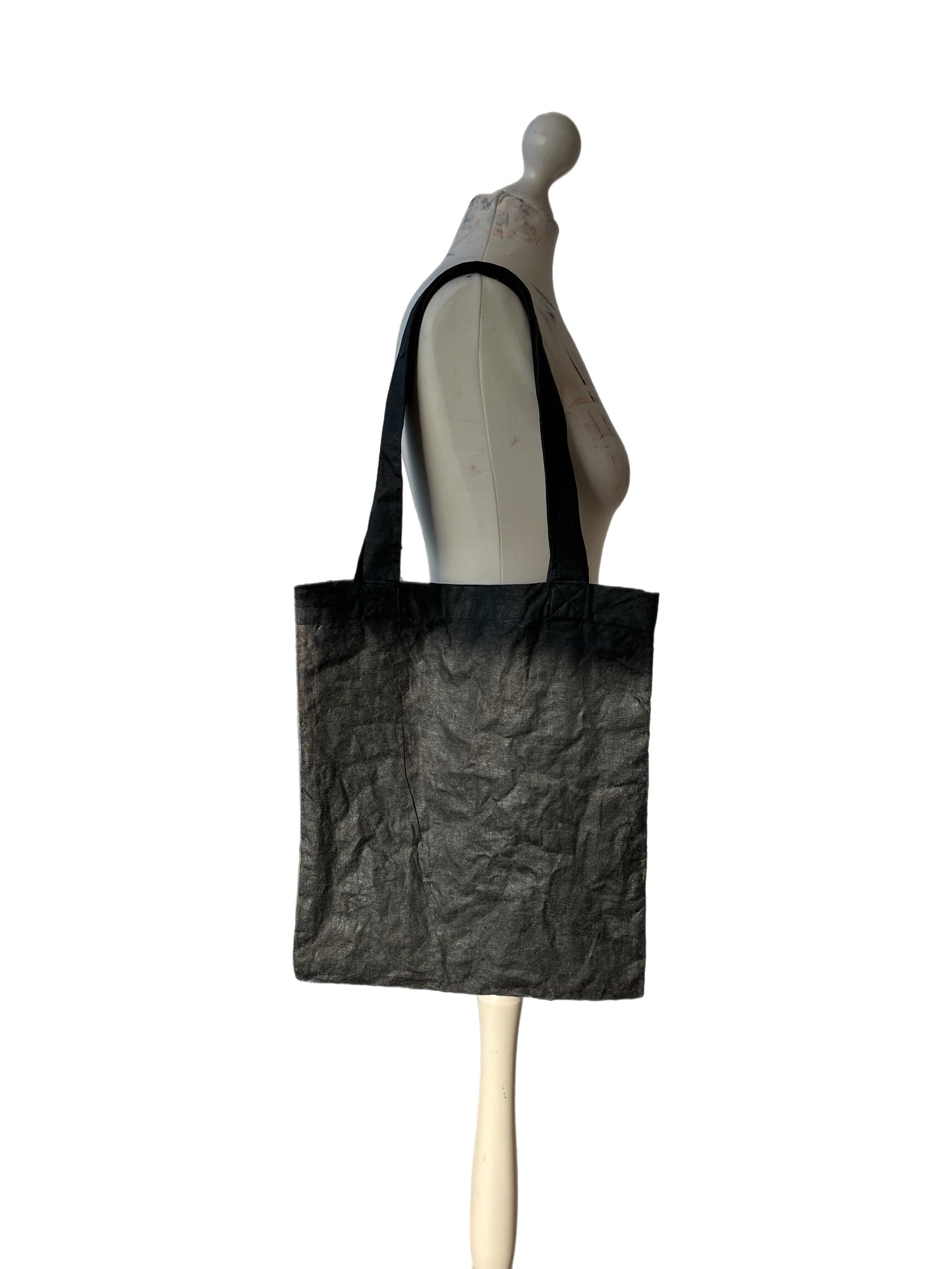 Shiny Black Tote Bag