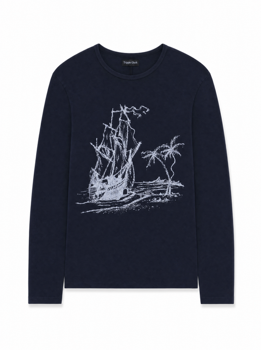 “Treasure Island” Washed Blue Longsleeve