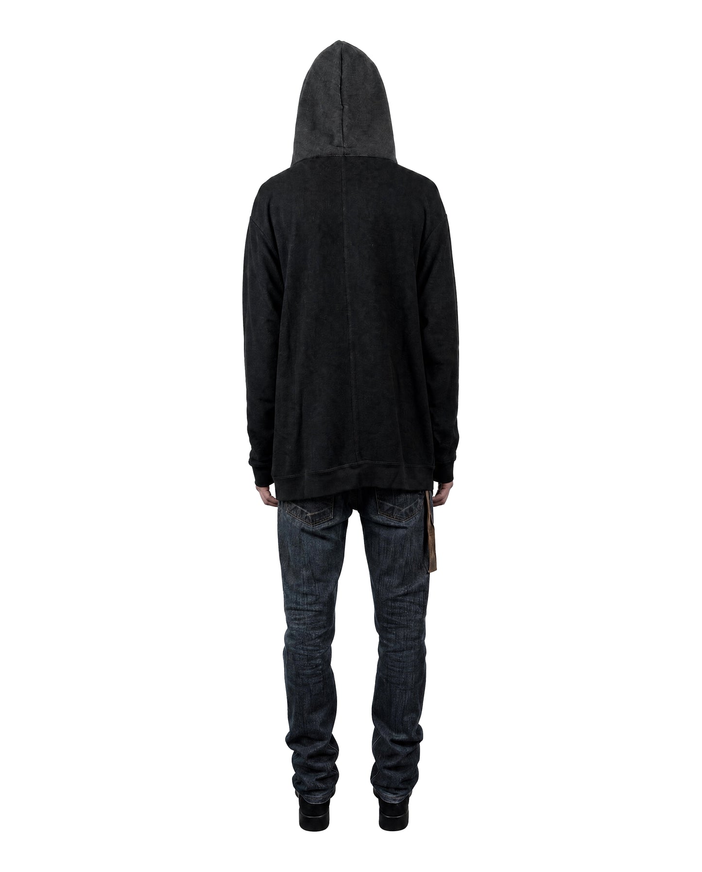 “ROUGH” Inside-Out Oversized Zip Hoodie